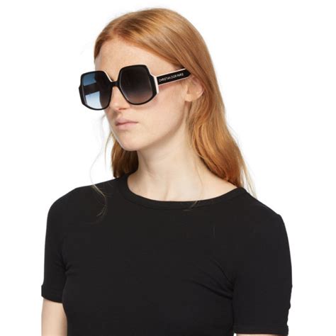 DiorInsideOut1 Squared Sunglasses in Black and Matte Pink 